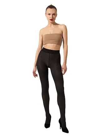 WOLFORD | Modestrumpfhose COTTON DOT midnight | schwarz